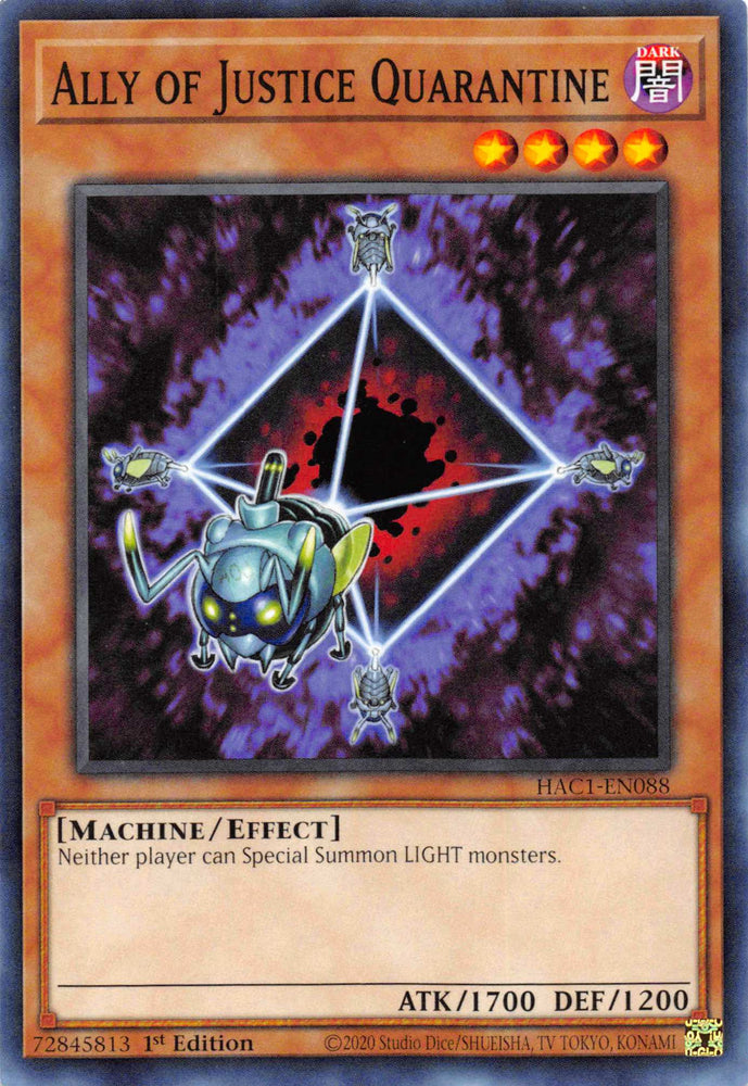 Ally of Justice Quarantine [HAC1-EN088] Common Yu-Gi-Oh!