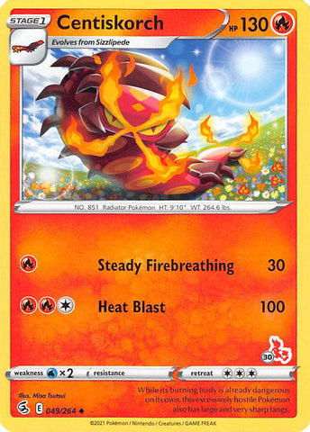 Centiskorch (49/264) (Cinderace Stamp #30) [Battle Academy 2022] Pokémon