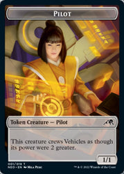 Myr // Pilot Double-Sided Token [Kamigawa: Neon Dynasty Commander Tokens] Magic: The Gathering
