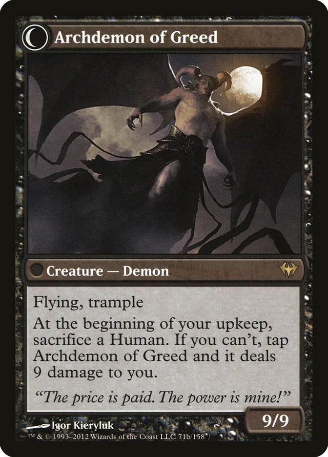 Ravenous Demon // Archdemon of Greed [Dark Ascension] Magic: The Gathering