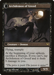 Ravenous Demon // Archdemon of Greed [Dark Ascension] Magic: The Gathering
