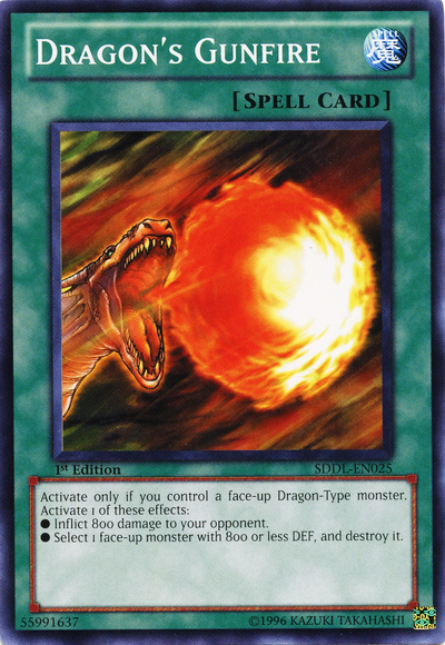 Dragon's Gunfire [SDDL-EN025] Common Yu-Gi-Oh!