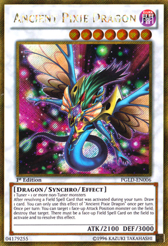 Ancient Pixie Dragon [PGLD-EN006] Gold Secret Rare Yu-Gi-Oh!