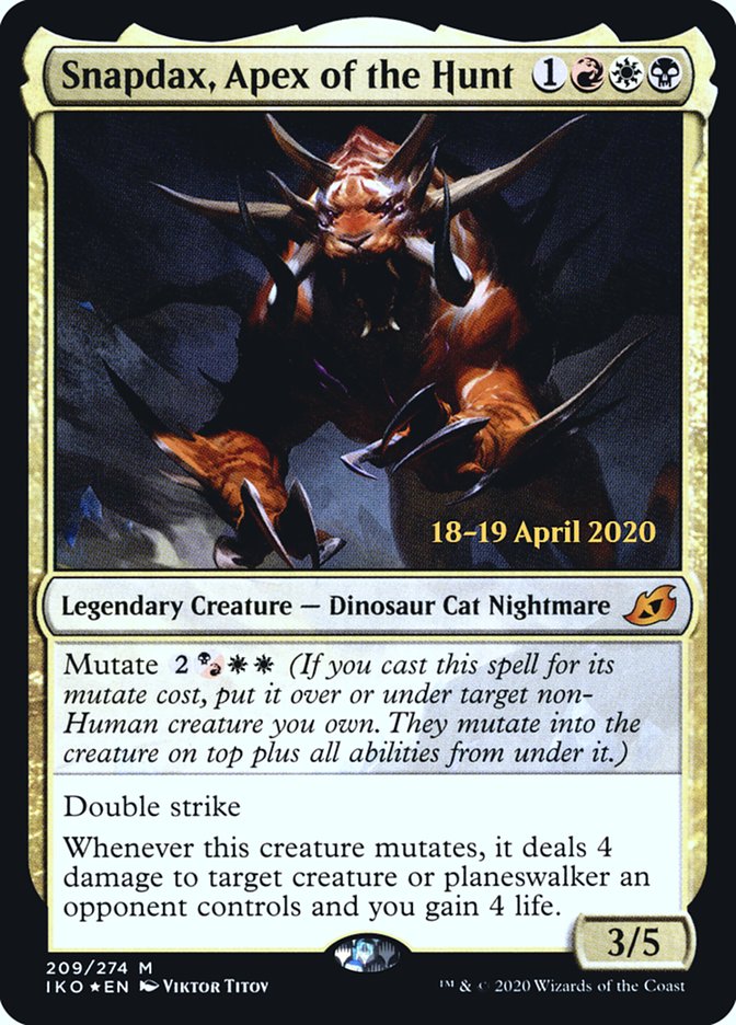 Snapdax, Apex of the Hunt [Ikoria: Lair of Behemoths Prerelease Promos] Magic: The Gathering