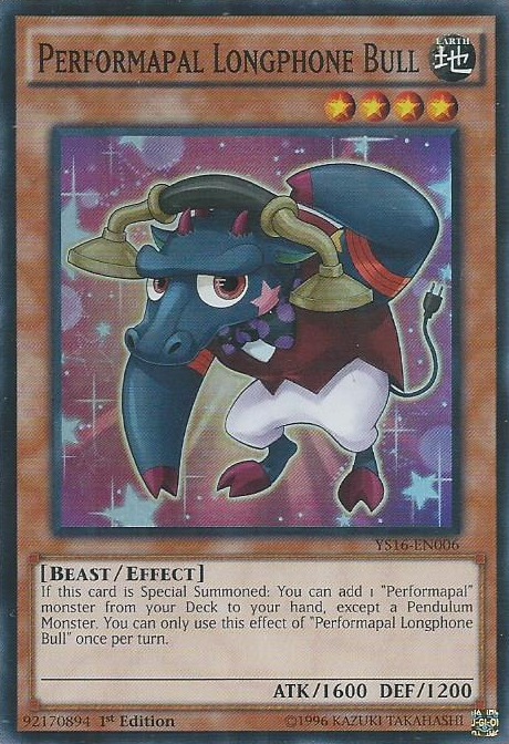 Performapal Longphone Bull [YS16-EN006] Super Rare Yu-Gi-Oh!