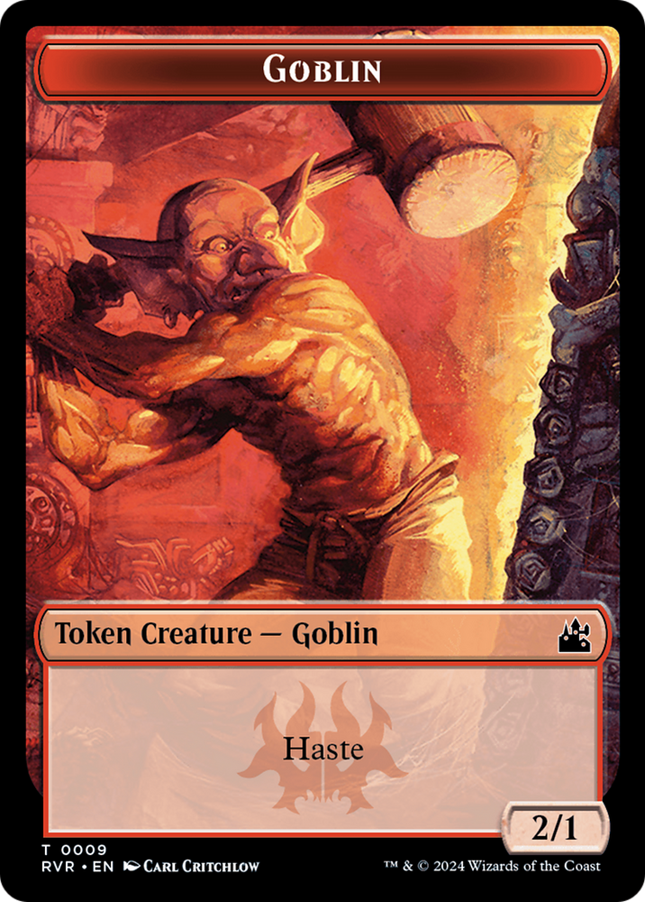 Elf Knight // Goblin (0009) Double-Sided Token [Ravnica Remastered Tokens] Magic: The Gathering