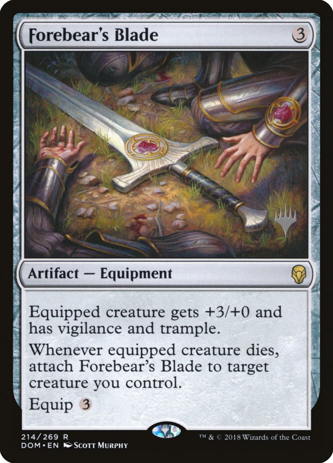 Forebear's Blade (Promo Pack) [Dominaria Promos] Magic: The Gathering