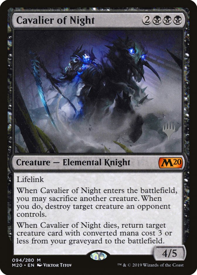 Cavalier of Night (Promo Pack) [Core Set 2020 Promos] Magic: The Gathering