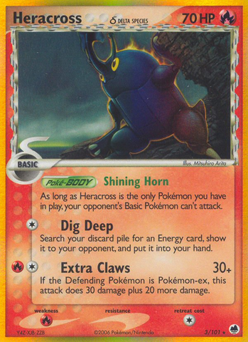 Heracross (3/101) (Delta Species) [EX: Dragon Frontiers] Pokémon