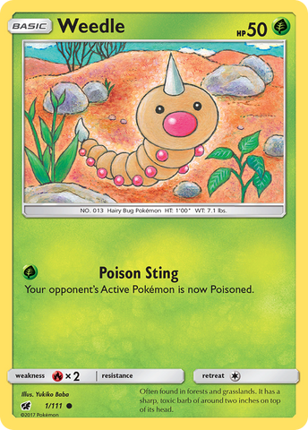 Weedle (1/111) [Sun & Moon: Crimson Invasion] Pokémon