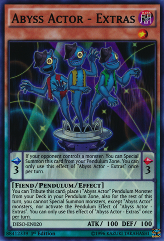 Abyss Actor - Extras [DESO-EN020] Super Rare Yu-Gi-Oh!