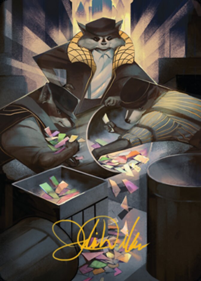 Masked Bandits Art Card (Gold-Stamped Signature) [Streets of New Capenna Art Series] Magic: The Gathering