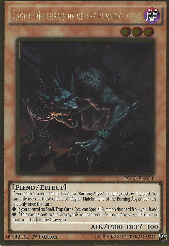 Cagna, Malebranche of the Burning Abyss [PGL3-EN051] Gold Rare Yu-Gi-Oh!