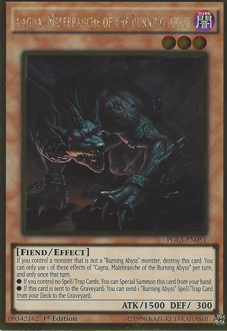 Cagna, Malebranche of the Burning Abyss [PGL3-EN051] Gold Rare Yu-Gi-Oh!