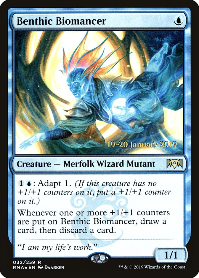 Benthic Biomancer [Ravnica Allegiance Prerelease Promos] Magic: The Gathering