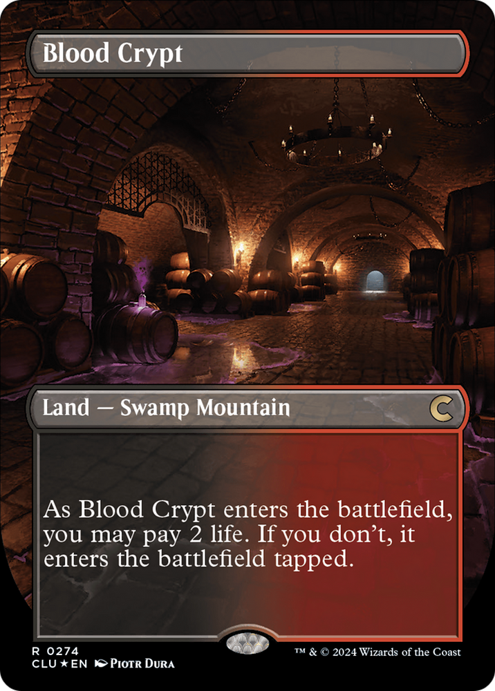 Blood Crypt (Borderless) [Ravnica: Clue Edition] Magic: The Gathering