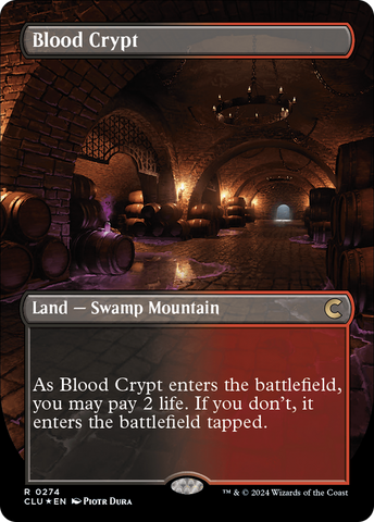 Blood Crypt (Borderless) [Ravnica: Clue Edition] Magic: The Gathering