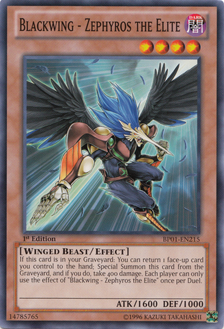 Blackwing - Zephyros the Elite [BP01-EN215] Common Yu-Gi-Oh!