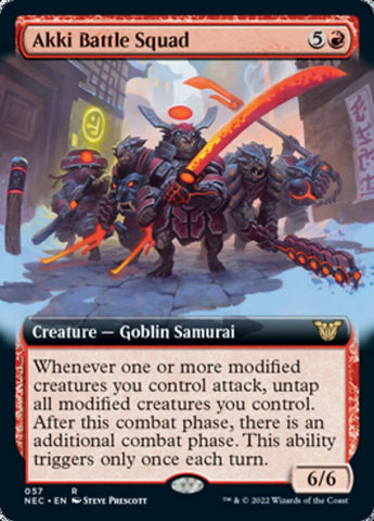 Akki Battle Squad (Extended Art) [Kamigawa: Neon Dynasty Commander] Magic: The Gathering