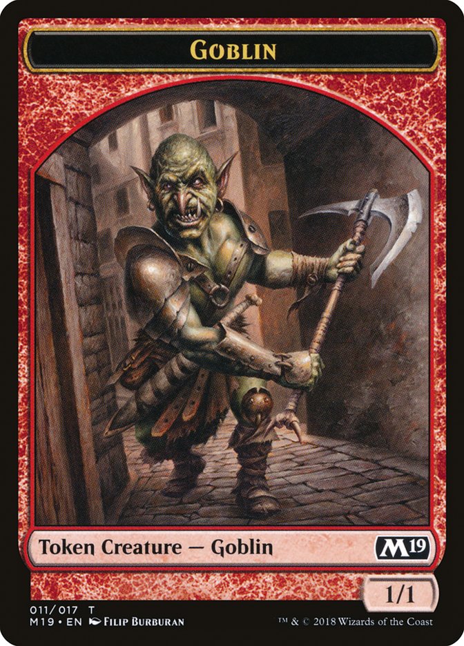 Knight // Goblin Double-Sided Token (Game Night) [Core Set 2019 Tokens] Magic: The Gathering
