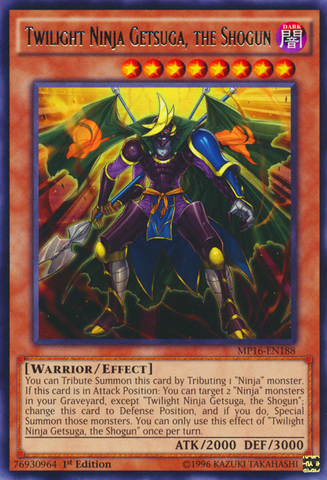 Twilight Ninja Getsuga, the Shogun [MP16-EN188] Rare Yu-Gi-Oh!