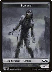 Dragon (002) // Zombie Double-Sided Token [Game Night 2019 Tokens] Magic: The Gathering
