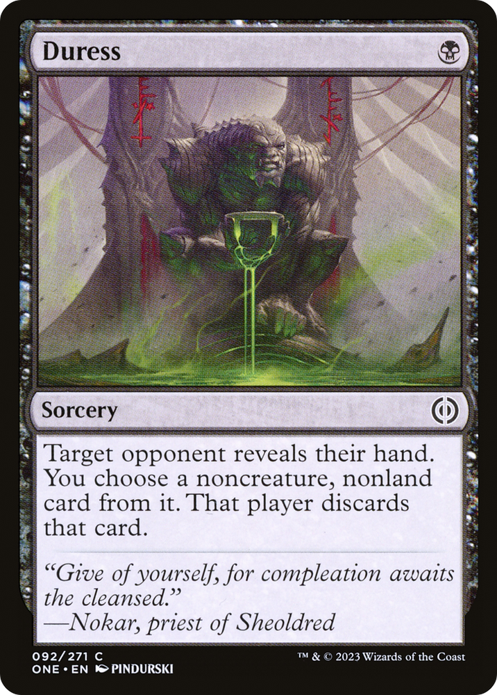Duress [Phyrexia: All Will Be One] Magic: The Gathering