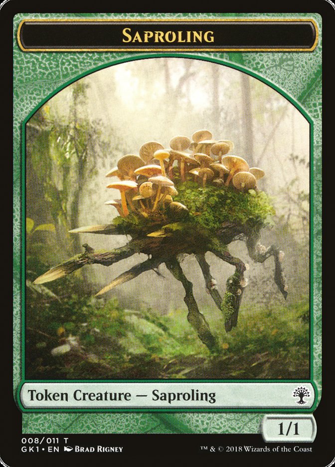 Wurm // Saproling Double-Sided Token [Guilds of Ravnica Guild Kit Tokens] Magic: The Gathering