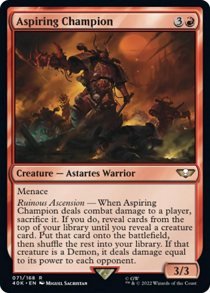Aspiring Champion (Surge Foil) [Warhammer 40,000] Magic: The Gathering