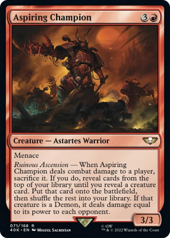 Aspiring Champion (Surge Foil) [Warhammer 40,000] Magic: The Gathering