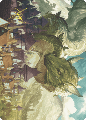 Beanstalk Wurm Art Card (Gold-Stamped Signature) [Wilds of Eldraine Art Series] Magic: The Gathering