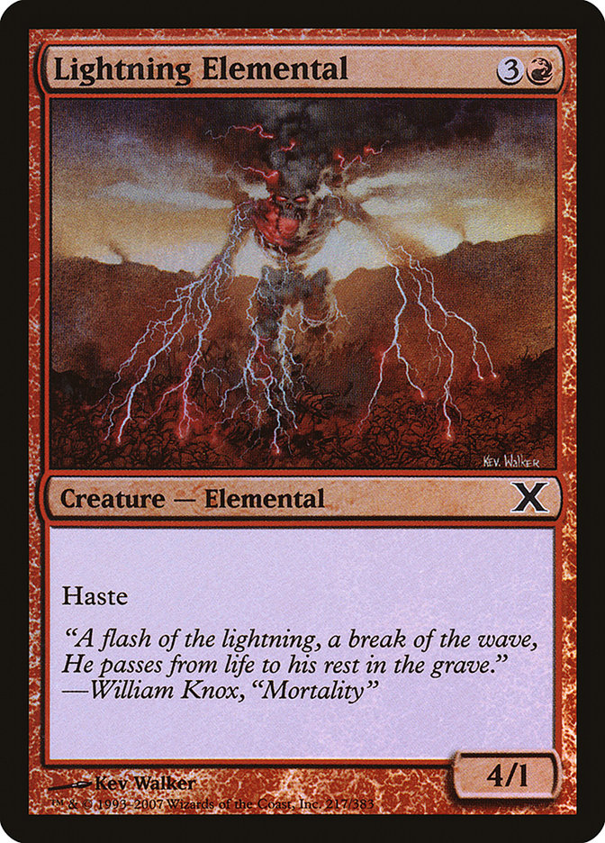 Lightning Elemental (Premium Foil) [Tenth Edition] Magic: The Gathering