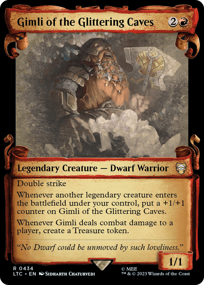 Gimli of the Glittering Caves [The Lord of the Rings: Tales of Middle-Earth Commander Showcase Scrolls] Magic: The Gathering