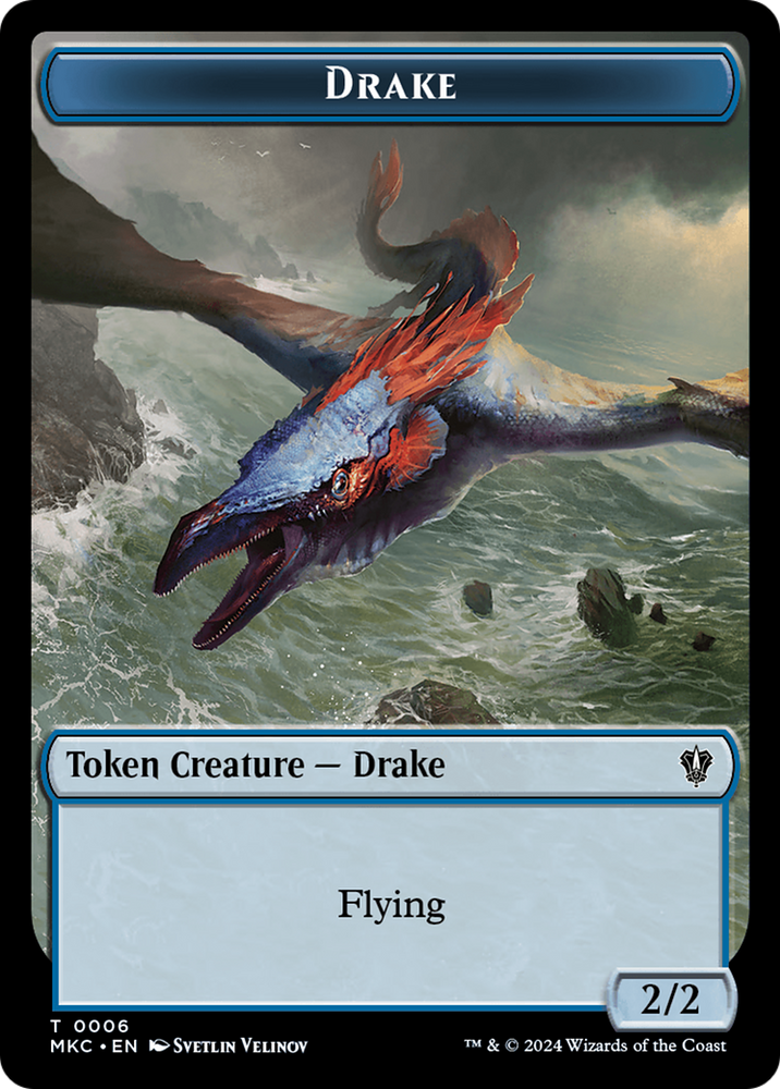 Drake // Cat Double-Sided Token [Murders at Karlov Manor Commander Tokens] Magic: The Gathering