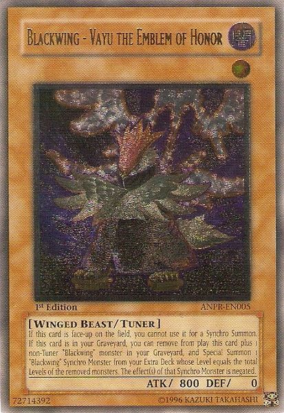 Blackwing - Vayu the Emblem of Honor (UTR) [ANPR-EN005] Ultimate Rare Yu-Gi-Oh!