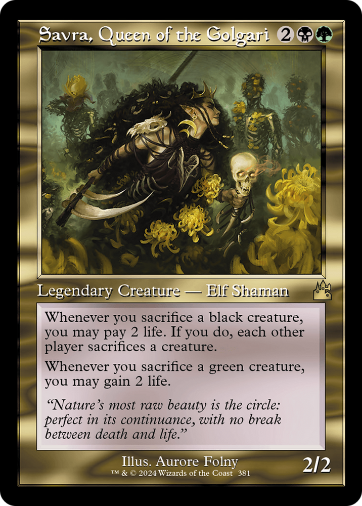 Savra, Queen of the Golgari (Retro Frame) [Ravnica Remastered] Magic: The Gathering