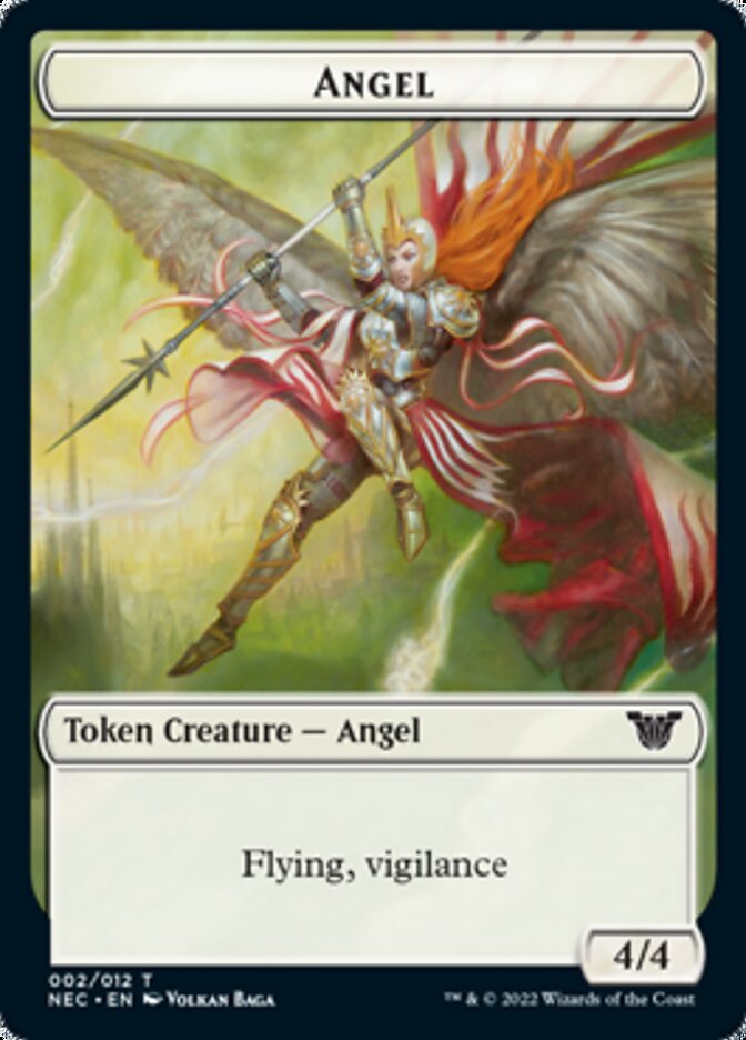 Angel // Elephant Double-Sided Token [Kamigawa: Neon Dynasty Commander Tokens] Magic: The Gathering