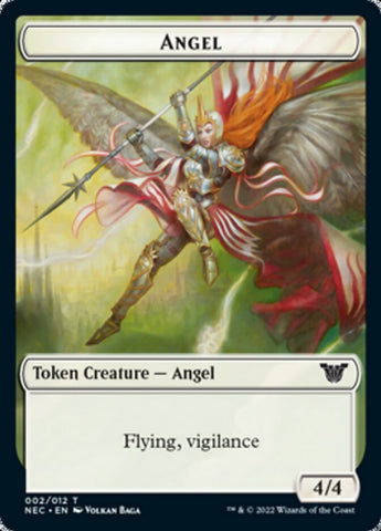 Angel // Elephant Double-Sided Token [Kamigawa: Neon Dynasty Commander Tokens] Magic: The Gathering
