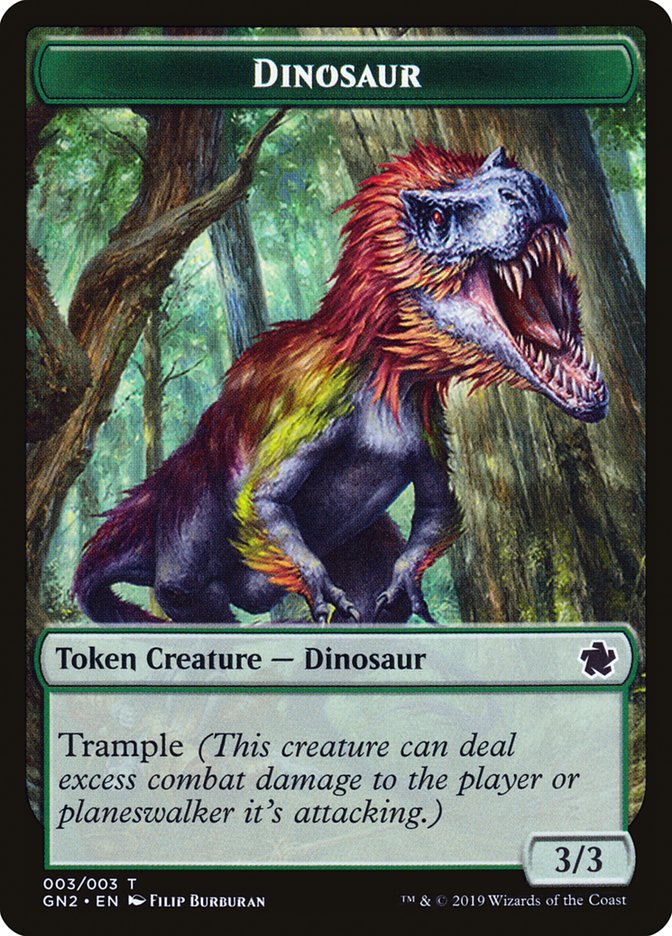 Soldier // Dinosaur Double-Sided Token [Game Night 2019 Tokens] Magic: The Gathering