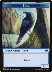 Human Warrior // Bird Double-Sided Token [Kaldheim Tokens] Magic: The Gathering