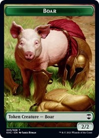 Boar // Spirit Double-Sided Token [Kaldheim Commander Tokens] Magic: The Gathering