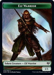 Elf Warrior // Bird Double-Sided Token [Kaldheim Tokens] Magic: The Gathering