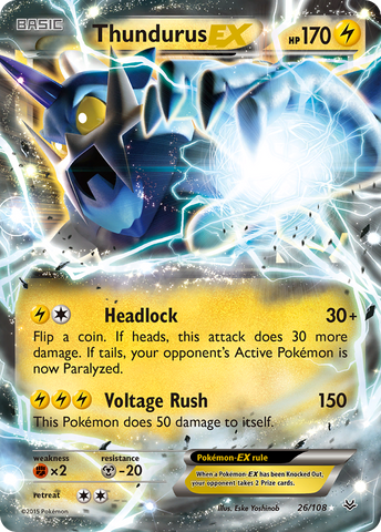 Thundurus EX (26/108) [XY: Roaring Skies] Pokémon