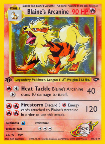 Blaine's Arcanine (1/132) [Gym Challenge 1st Edition] Pokémon