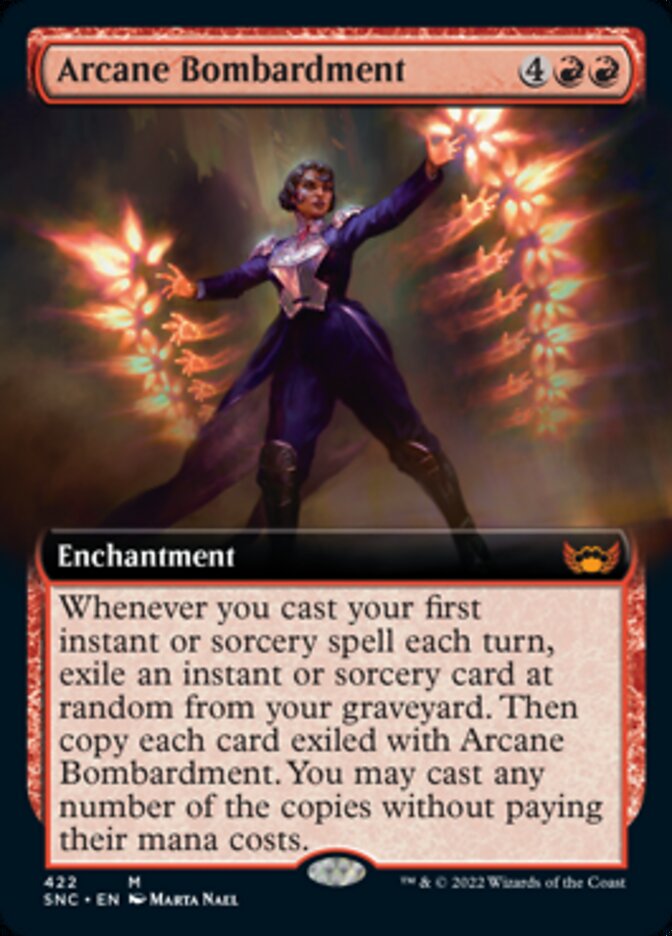 Arcane Bombardment (Extended Art) [Streets of New Capenna] Magic: The Gathering
