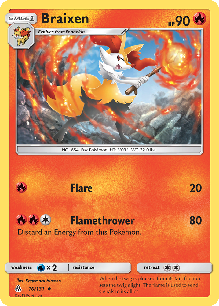 Braixen (16/131) [Sun & Moon: Forbidden Light] Pokémon