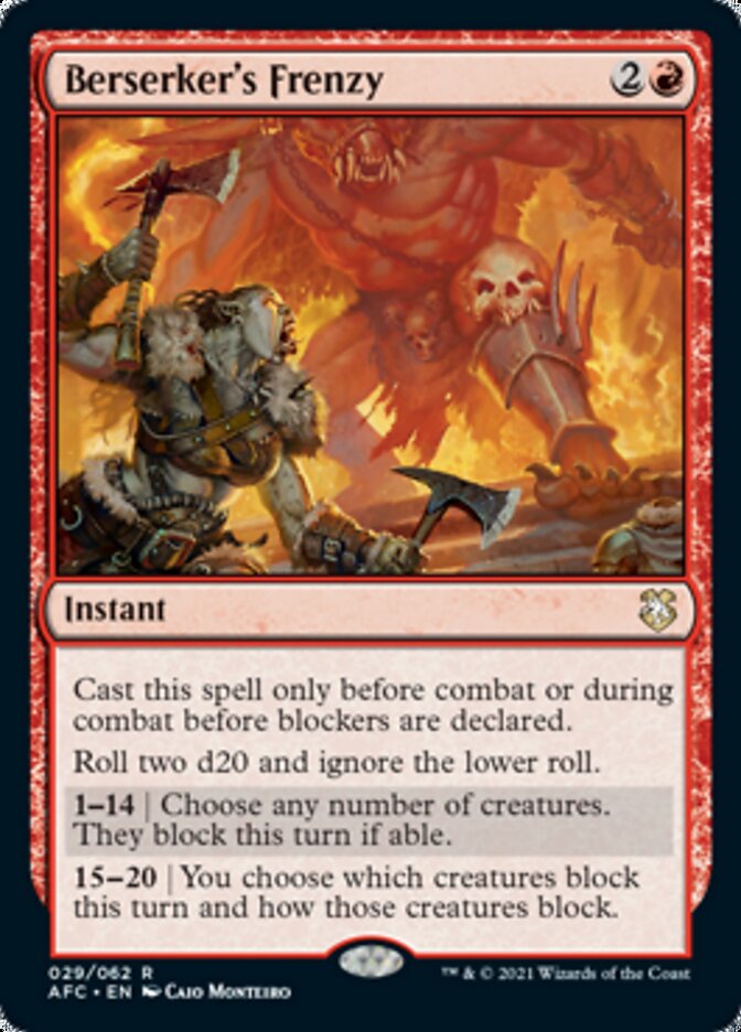 Berserker's Frenzy [Dungeons & Dragons: Adventures in the Forgotten Realms Commander] Magic: The Gathering