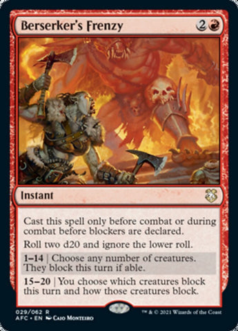Berserker's Frenzy [Dungeons & Dragons: Adventures in the Forgotten Realms Commander] Magic: The Gathering