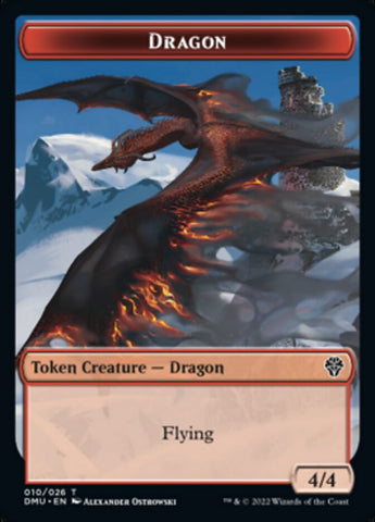 Bird (002) // Dragon Double-Sided Token [Dominaria United Tokens] Magic: The Gathering