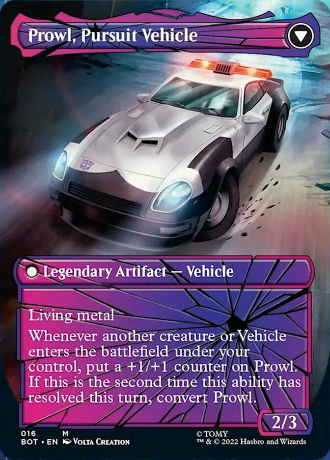 Prowl, Stoic Strategist // Prowl, Pursuit Vehicle (Shattered Glass) [Transformers] Magic: The Gathering